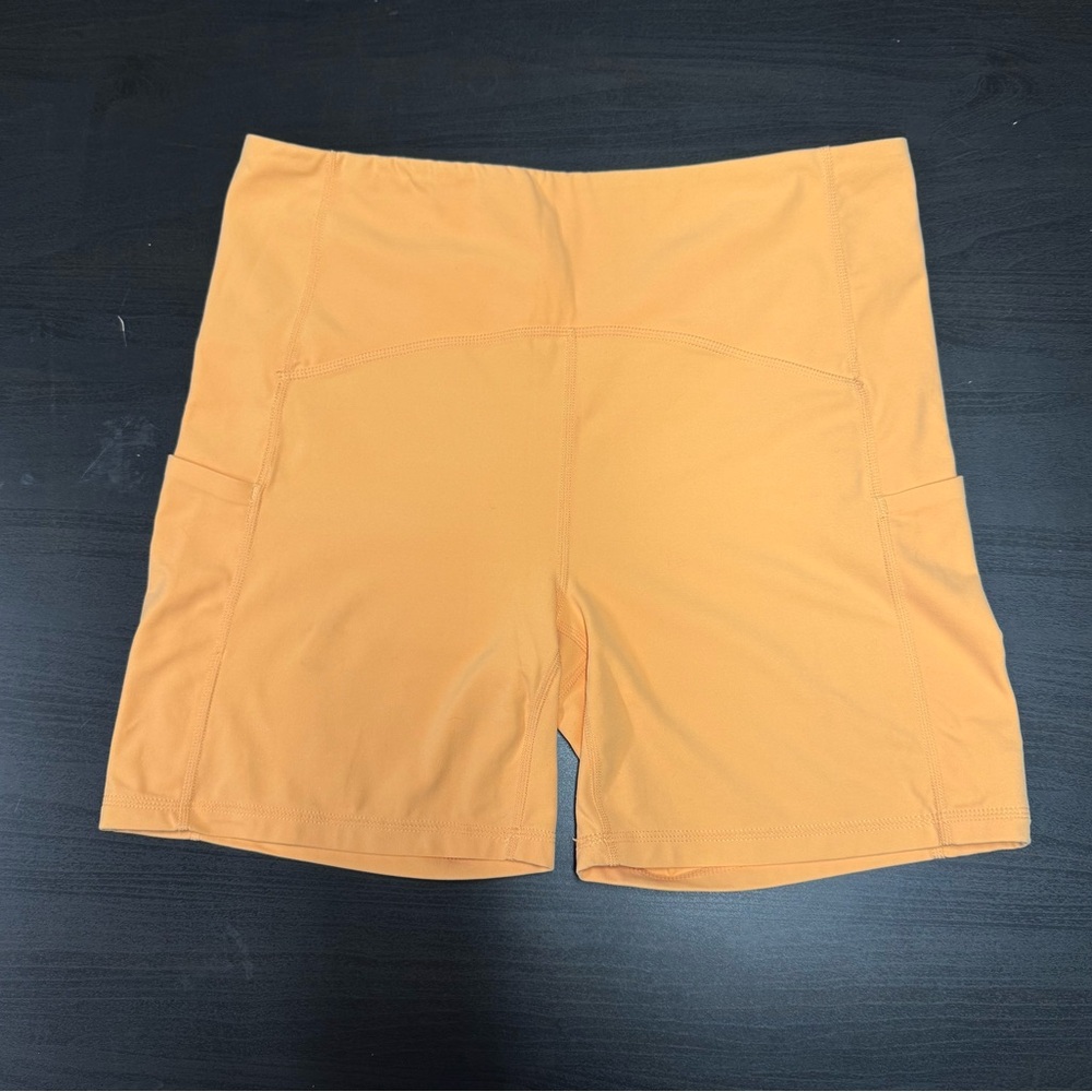 Zella Orange Athletic Shorts Performance Fabric